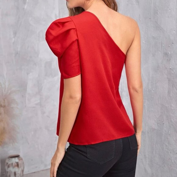 Asymmetric Puff Sleeve Blouse - Picture 5 of 7